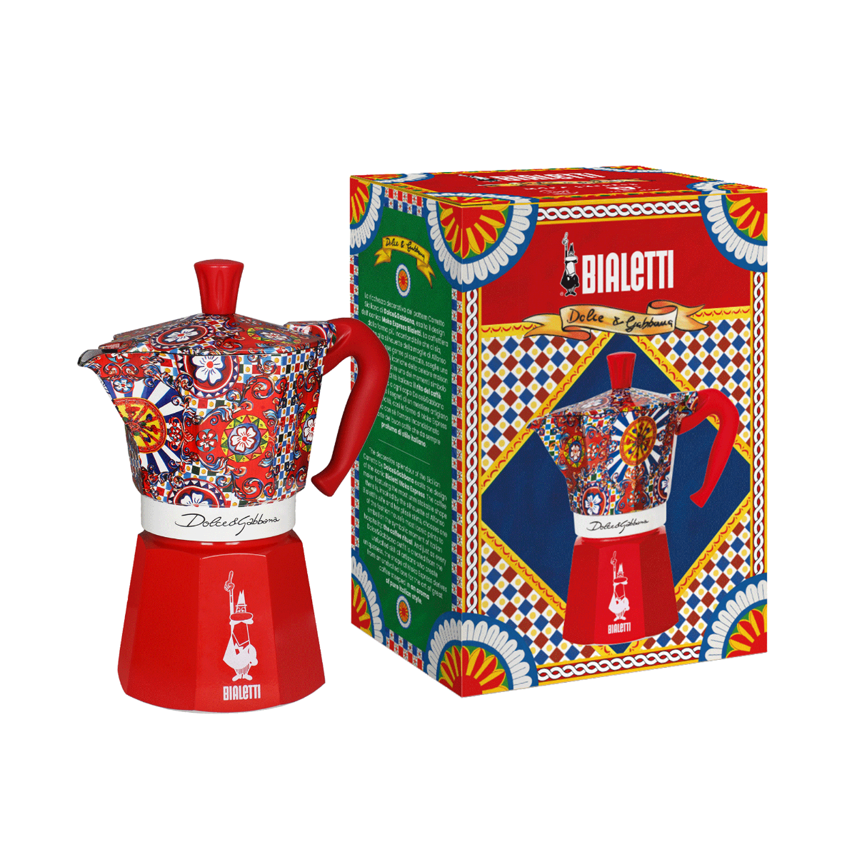 Dolce & Gabbana Moka Express 6 Cup Red Carretto